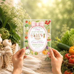 Lokaler Bauernmarkt Mädchen Baby Shower Acryleinladungen