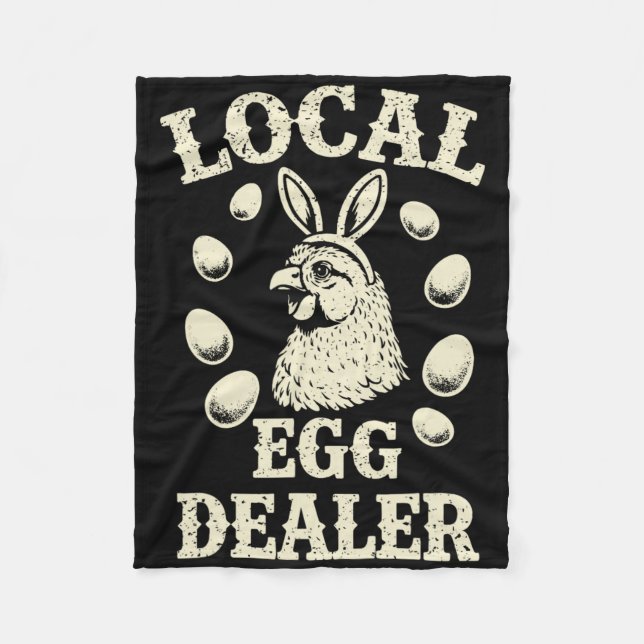 Lokaler Eierhändler Geflügelfarm Ostertag Farmer  Fleecedecke (Vorderseite)