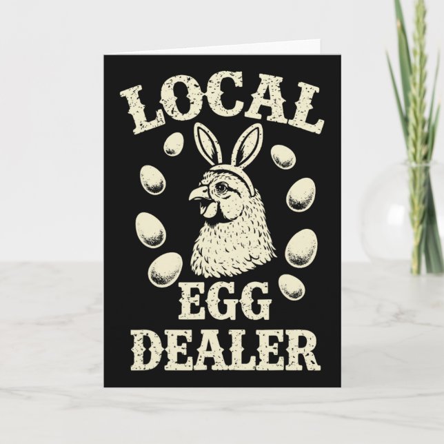 Lokaler Eierhändler Geflügelfarm Ostertag Farmer  Karte (Vorderseite)