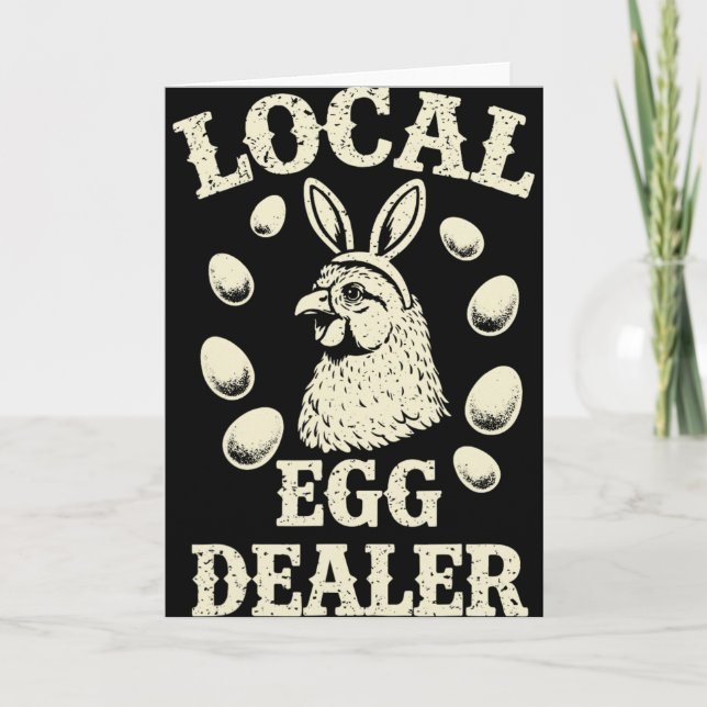 Lokaler Eierhändler Geflügelfarm Ostertag Farmer  Karte (Vorderseite)
