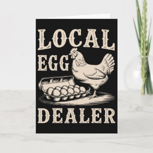 Lokaler Eierhändler Retro-Huhn Lustiger Bauer Oste Karte