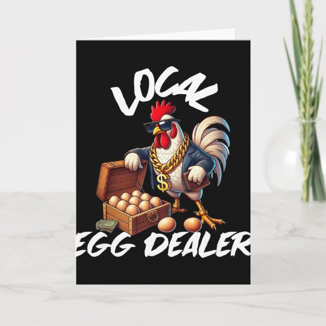 Lokaler Eierhändler Retro-Huhn Lustiger Bauer Oste Karte (Vorderseite)