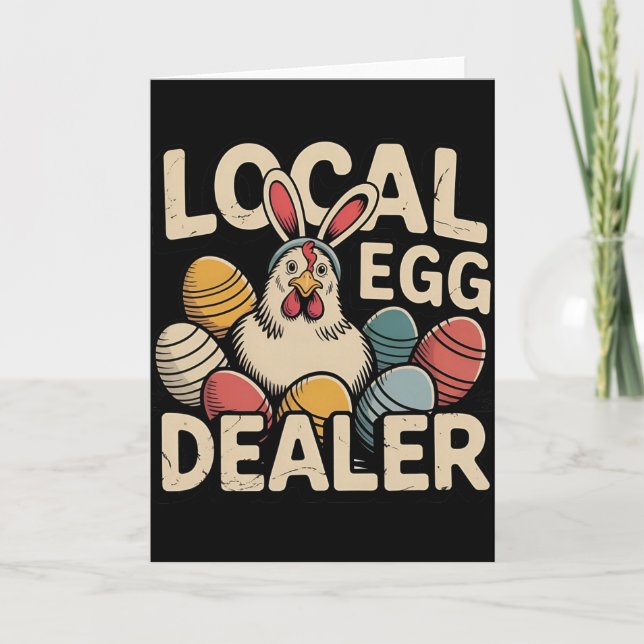 Lokaler Eierhändler Retro-Huhn Lustiger Bauer Oste Karte (Vorderseite)