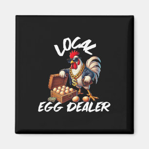 Lokaler Eierhändler Retro-Huhn Lustiger Bauer Oste Magnet