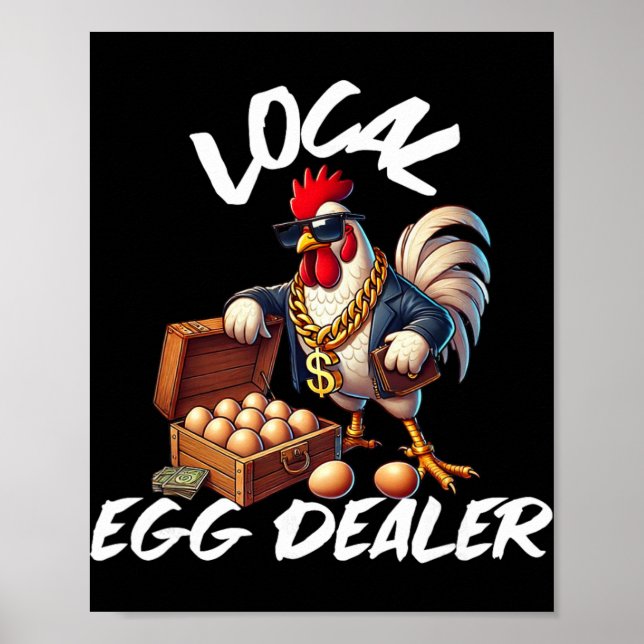 Lokaler Eierhändler Retro-Huhn Lustiger Bauer Oste Poster (Vorne)