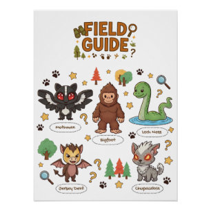 Lokaler Feldführer für Kryptide   Funny Monster Hu Poster