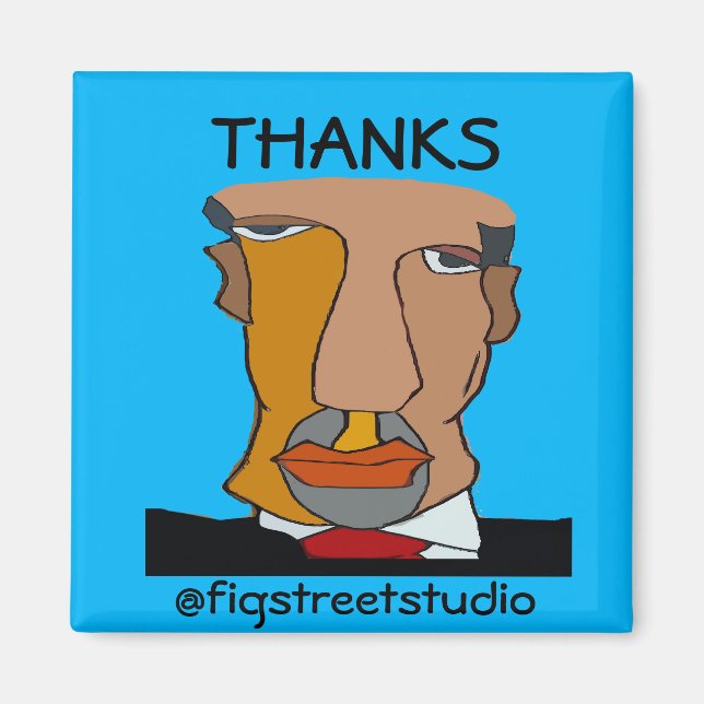 Lokaler Künstler, Dank, Text bearbeiten Magnet (Vorne)