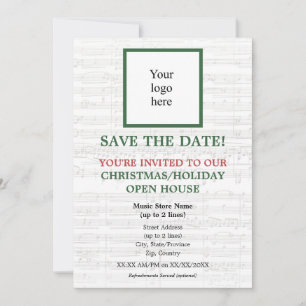 Lokaler Musik-Store-Logo Weihnachten I Open House Save The Date