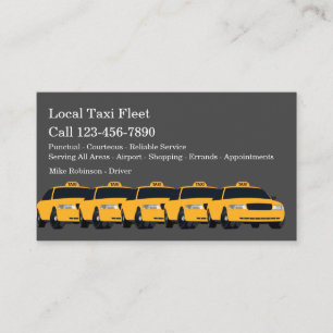 Lokaler Taxiflotten-Taxifahrer Visitenkarte