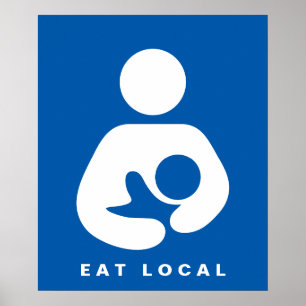 Lokales Essen / Stillen / Krankenpflege Symbol Poster