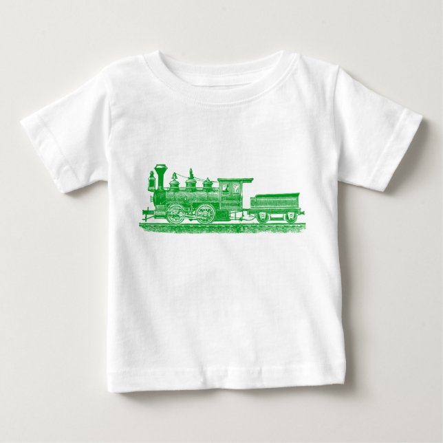 Lokomotive 02 - Grasgrün Baby T-shirt (Vorderseite)