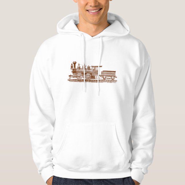Lokomotive 02 - Walnussbraun Hoodie (Vorderseite)