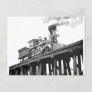 Lokomotive auf der Brücke Postkarte