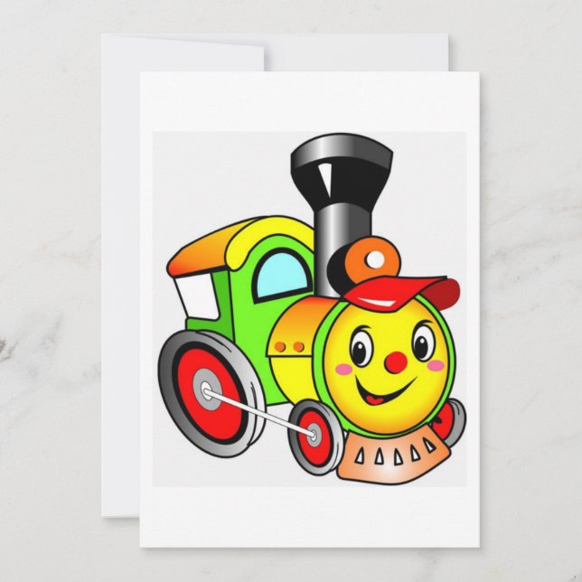 Lokomotive Einladung (Vorderseite)