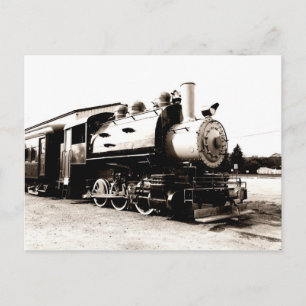 Lokomotive für den Vintagen Dampfzug Postkarte
