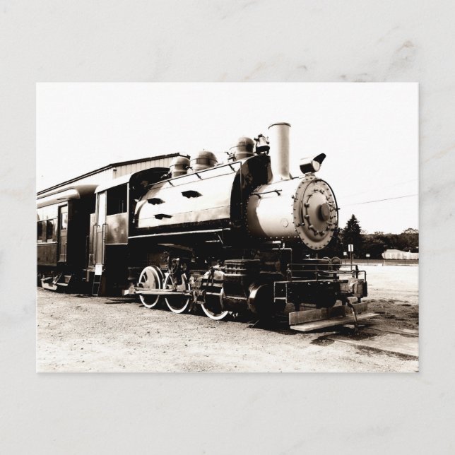 Lokomotive für den Vintagen Dampfzug Postkarte (Vorderseite)