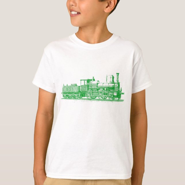 Lokomotive - grasgrün T-Shirt (Vorderseite)