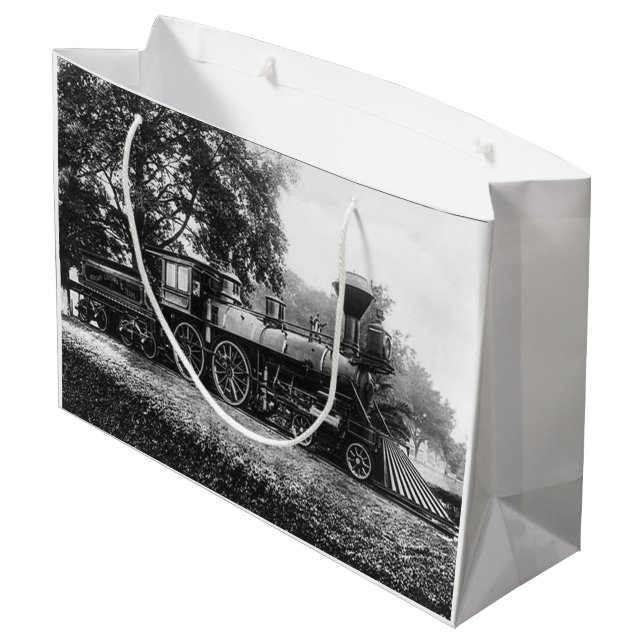 Lokomotive Große Geschenktüte (Rückseite Schrägansicht)