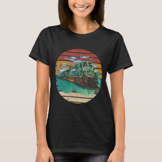 Lokomotive I Liebe Züge Eisenbahn Leiter Bahn T T-Shirt