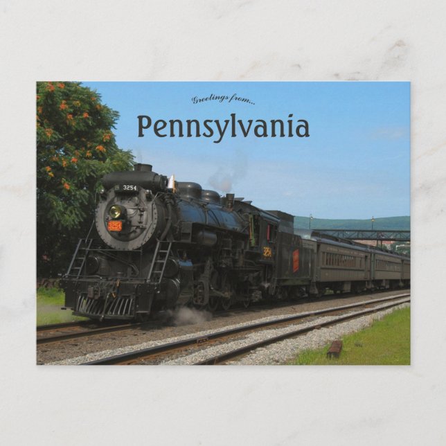 Lokomotive in Scranton Pennsylvania Postkarte (Vorderseite)
