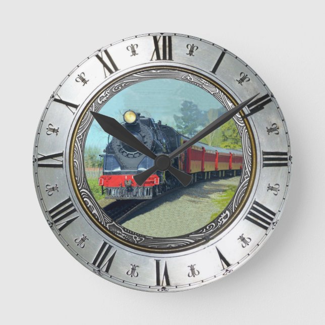 LOKOMOTIVE RUNDE WANDUHR (Vorderseite)