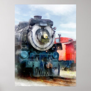 Lokomotive und Kombüse Poster