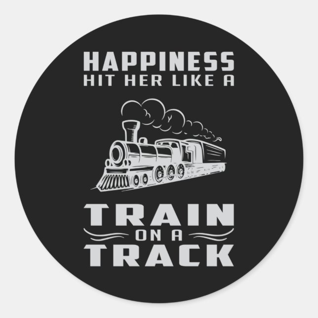 Lokomotive Züge Eisenbahn Fahrer Witziges Geschenk Runder Aufkleber (Vorderseite)