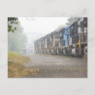 Lokomotiven im Nebengleis Postkarte