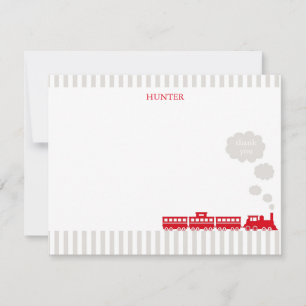 Lokomotivzug Danke Note Card Stationery
