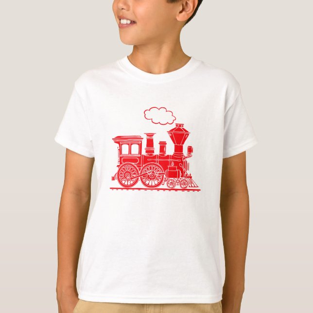 Lokomotivzug mit rotem T - Shirt (Vorderseite)