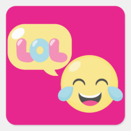 LOL Emoji Bubble Quadratischer Aufkleber