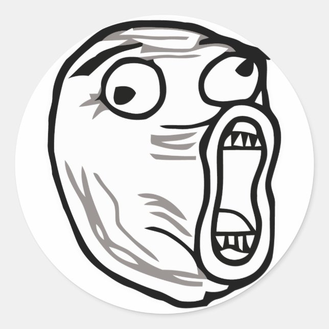 lol face meme Spaß rofl omg omfg Runder Aufkleber (Vorderseite)