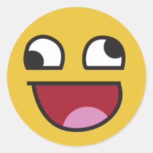 lol goofy mit Augen emoji Runder Aufkleber