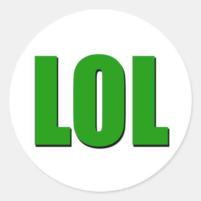 LOL grün Runder Aufkleber (Vorderseite)