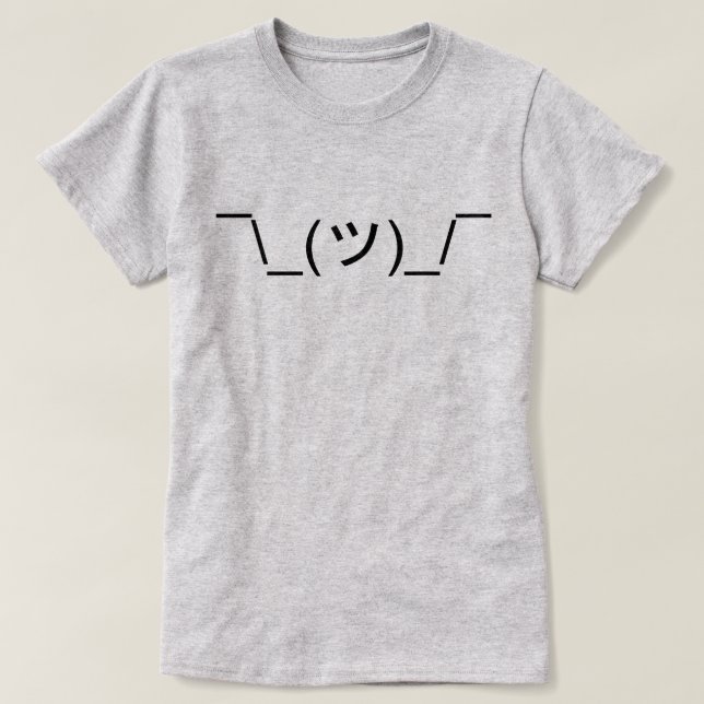 LOL IDK Shrug Emoticon T-Shirt (Design vorne)