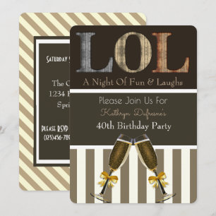 "LOL" Invitation de fête d'anniversaire