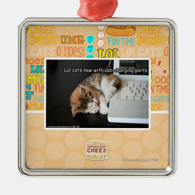 Lol Katzen mit USB Ornament Aus Metall (Vorne)