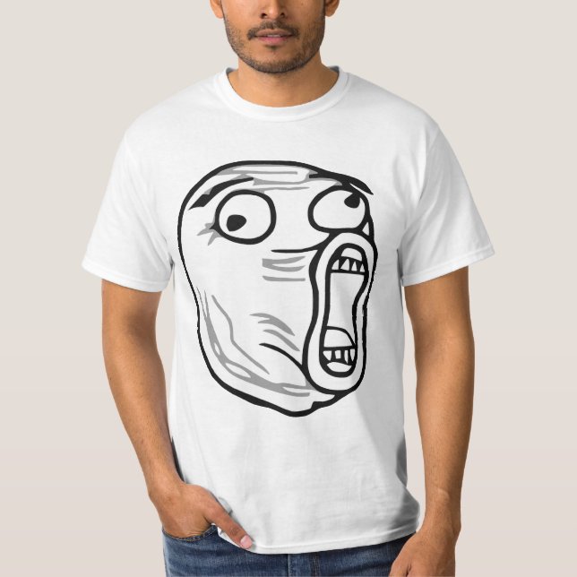 LOL Lachen-heraus lautes Raserei-Gesicht Meme T-Shirt (Vorderseite)