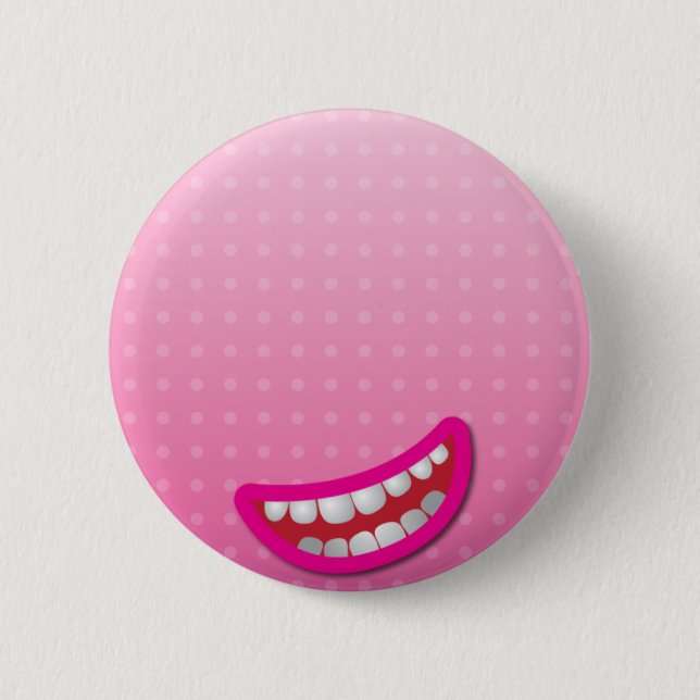 LOL lachender Mund mit den Zähnen niedlich! Button (Vorderseite)