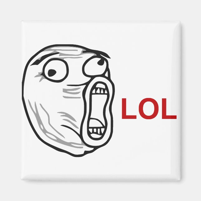 LOL Laugh Out Loud Rage Face Meme Magnet (Vorne)