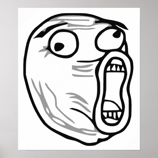 LOL Laugh Out Loud Rage Face Meme Poster (Vorne)