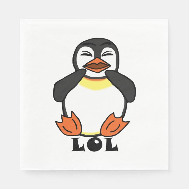LOL Laughing Pinguin Serviette (Vorderseite)