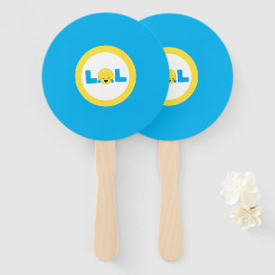 LOL Laughout Loud Colorful Yellow Blue Emoji Fächer