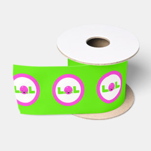 LOL Laughout Loud Lila Bright Green Satinband