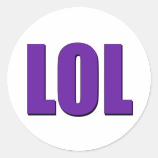 LOL lila Runder Aufkleber