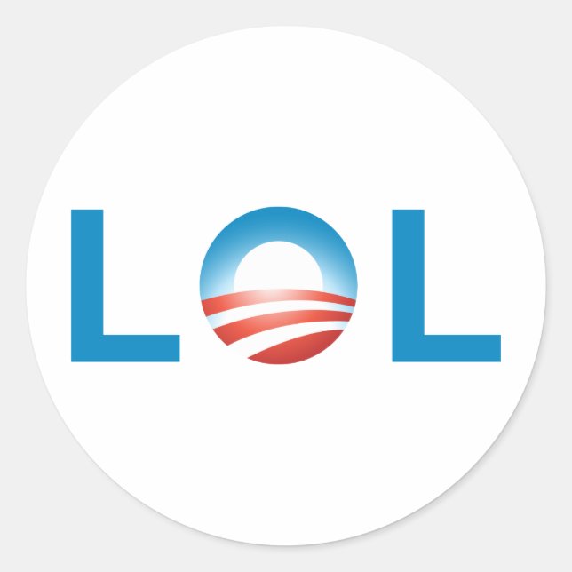 LOL OBAMA RUNDER AUFKLEBER (Vorderseite)