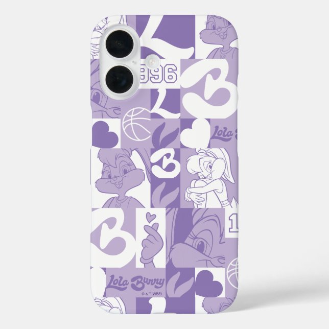 Lola '96 Grid Pattern iPhone 16 Hülle (Rückseite)