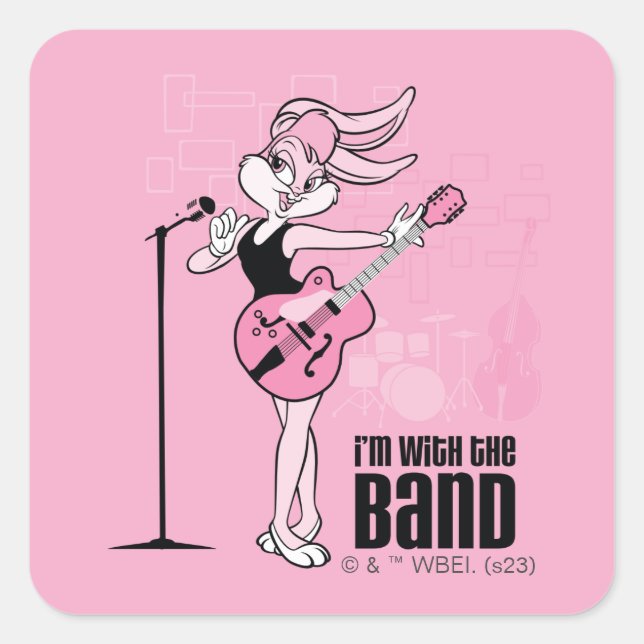 Lola Bunny, ich bin mit der Band Quadratischer Aufkleber (Vorderseite)