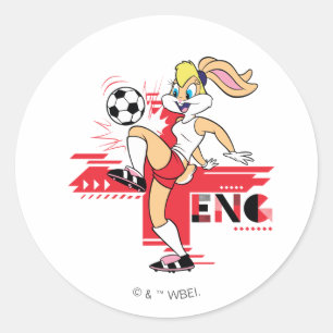 Lola Bunny Team England Fußball Grafik Runder Aufkleber