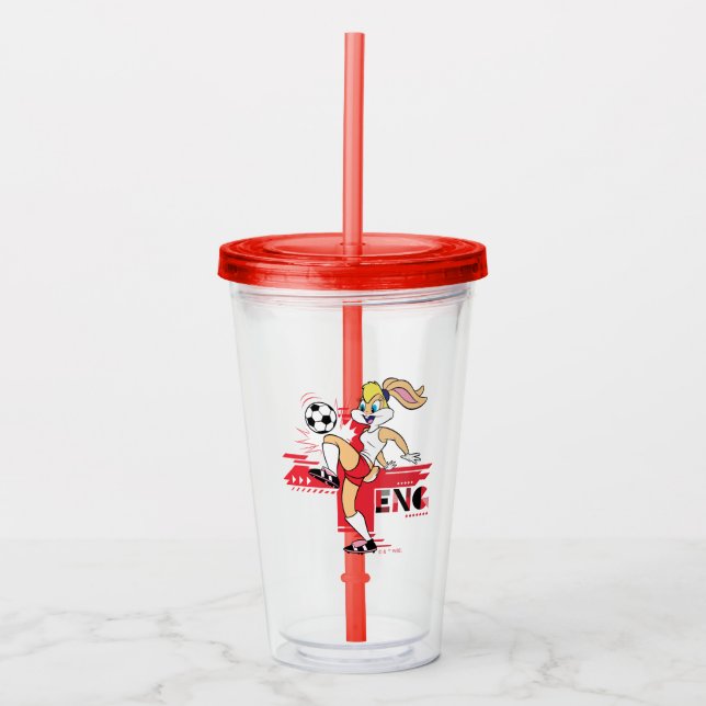 Lola Bunny Team England Soccer Graphic Acryltrinkbecher (Vorderseite)
